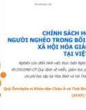 Nghiên cứu Chính sách hỗ trợ người nghèo trong bối cảnh xã hội hóa giáo dục tại Việt Nam - AFAP