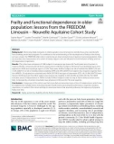 Frailty and functional dependence in older population: Lessons from the FREEDOM Limousin – Nouvelle Aquitaine Cohort Study