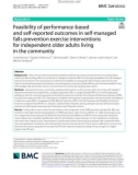 Feasibility of performance-based and self-reported outcomes in self-managed falls prevention exercise interventions for independent older adults living in the community