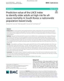 Prediction value of the LACE index to identify older adults at high risk for all-cause mortality in South Korea: A nationwide population-based study