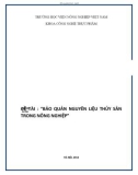 Đề tài: Bảo quản nguyên liệu thủy sản trong nông nghiệp