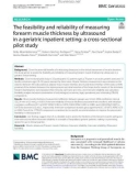 The feasibility and reliability of measuring forearm muscle thickness by ultrasound in a geriatric inpatient setting: A cross‑sectional pilot study