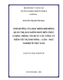 Luận văn Thạc sĩ Kinh tế: Ảnh hưởng của đặc điểm Hội đồng quản trị, Ban kiểm soát đến chất lượng thông tin BCTC các công ty niêm yết ngành nông – lâm – ngư nghiệp ở Việt Nam