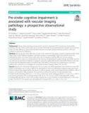 Pre-stroke cognitive impairment is associated with vascular imaging pathology: A prospective observational study