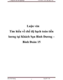 Luận văn Tìm hiểu về chế độ hạch toán tiền lương tại Khách Sạn Bình Dương – Binh Đoàn 15