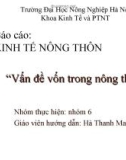 Đề tài: Vấn đề vốn trong nông thôn