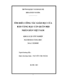 Tóm tắt Khóa luận tốt nghiệp khoa Bảo tàng học: Tìm hiểu công tác giáo dục của Bảo tàng Hậu cần Quân đội Nhân dân Việt Nam