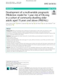 Development of a multivariable prognostic PREdiction model for 1-year risk of FALLing in a cohort of community-dwelling older adults aged 75 years and above (PREFALL)