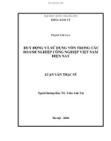 Luận văn Thạc sĩ Kinh tế: Huy động và sử dụng vốn trong các doanh nghiệp công nghiệp Việt Nam hiện nay