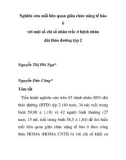 Báo cáo y học: Nghiên cứu mối liên quan giữa chức năng tế bào õ với một số chỉ số nhân trắc ở bệnh nhân đái tháo đường týp 2