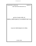 Luận án Tiến sĩ Quản lý công: Quản lý nhà nước về phòng, chống bạo lực gia đình ở Việt Nam