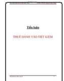 Tiểu luận: Thuế đánh và tiết kiệm