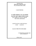 Luận án Tiến sĩ Văn hóa học: Ly hôn trong các gia đình người Việt theo công giáo (Qua nghiên cứu giáo xứ Chợ Mới Nha Trang, Khánh Hòa)