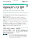 Multidimensional scale of perceived social support: Evidence of validity and reliability in a Chilean adaptation for older adults