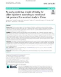 An early predictive model of frailty for older inpatients according to nutritional risk: Protocol for a cohort study in China