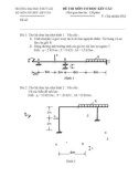 Đề thi môn cơ học kết cấu 1- Trường đại học Thủy Lợi - Đề số 2