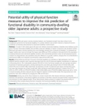 Potential utility of physical function measures to improve the risk prediction of functional disability in community-dwelling older Japanese adults: A prospective study