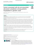 Factors associated with do-not-resuscitate document completion among patients hospitalized in geriatric ward