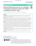 Nocturnal blood pressure rise as a predictor of cognitive impairment among the elderly: A retrospective cohort study