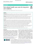 Pain-related health care costs for long-term care residents