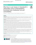 Who lives in care homes in Greenland? A nationwide survey of demographics, functional level, medication use and comorbidities