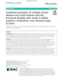 Combined association of multiple chronic diseases and social isolation with the functional disability after stroke in elderly patients: A multicenter cross-sectional study in China