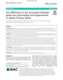 Sex differences in the association between green tea consumption and hypertension in elderly Chinese adults