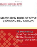 Bài giảng Công nghệ và khuôn dập tạo hình: Chương 2 - TS. Đinh Văn Duy