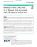 Relationship between Chinese Baijiu consumption and dental caries among 55- to 74-year-old adults in Guangdong, southern China: A cross-sectional survey