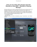 Cách sao lưu phần mềm (backup app) trên BlackBerry bằng BDM