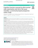 Cognitive function assessed by Mini-mental state examination and risk of all-cause mortality: A community-based prospective cohort study