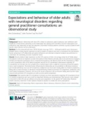 Expectations and behaviour of older adults with neurological disorders regarding general practitioner consultations: An observational study