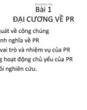 Bài giảng PR (Public Relation) - Bài 1: Đại cương về PR