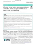 Effect of virtual reality exercises on balance and fall in elderly people with fall risk: A randomized controlled trial