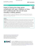 Impact of obstructive sleep apnea complicated with type 2 diabetes on longterm cardiovascular risks and all-cause mortality in elderly patients