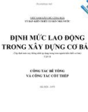 Định mức lao động trong xây dựng cơ bản - Tập 3: Công tác bê tông và công tác cốt thép