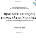 Định mức lao động trong xây dựng cơ bản - Tập 4: Công tác mộc