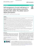 Self-management of social well-being in a cross-sectional study among communitydwelling older adults: The added value of digital participation