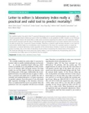 Letter to editor: Is laboratory index really a practical and valid tool to predict mortality?