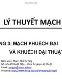 Bài giảng Lý thuyết mạch: Chương 3 - ThS. Phạm Khánh Tùng