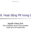 Bài giảng Bài 8: Hoạt động PR trong DN - Nguyễn Hoàng Sinh