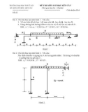 Đề thi môn cơ học kết cấu 1 - Trường đại học Thủy Lợi - Đề số 15
