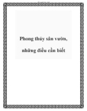 Phong thủy sân vườn, những điều cần biết