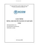 Giáo trình Tiếng Anh chuyên ngành cắt gọt kim loại - Trường CĐ Cơ điện Hà Nội