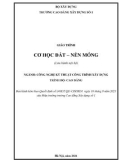 Giáo trình Cơ học đất - nền móng (Ngành: Công nghệ kỹ thuật công trình xây dựng - Cao đẳng) - Trường Cao đẳng Xây dựng số 1