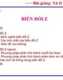 Bài giảng: Xử lý số tín hiệu-Chương 5: BIẾN ĐỔI Z