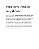 Dùng thước trong xây dựng thế nào