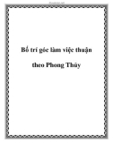 Bố trí góc làm việc theo phong thủy