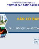 Bài giảng Hàn cơ bản: Bài 1 - Trần Thanh Ngọc