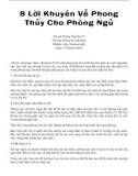 8 Lời Khuyên Về Phong Thủy Cho Phòng Ngủ